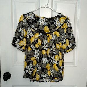 NWT Ann Taylor Factory lemon print blouse Size S